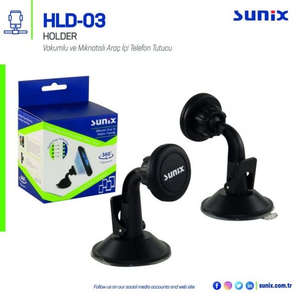 Araç İçi Vantuzlu Telefon Tutucu Sunix HLD-03